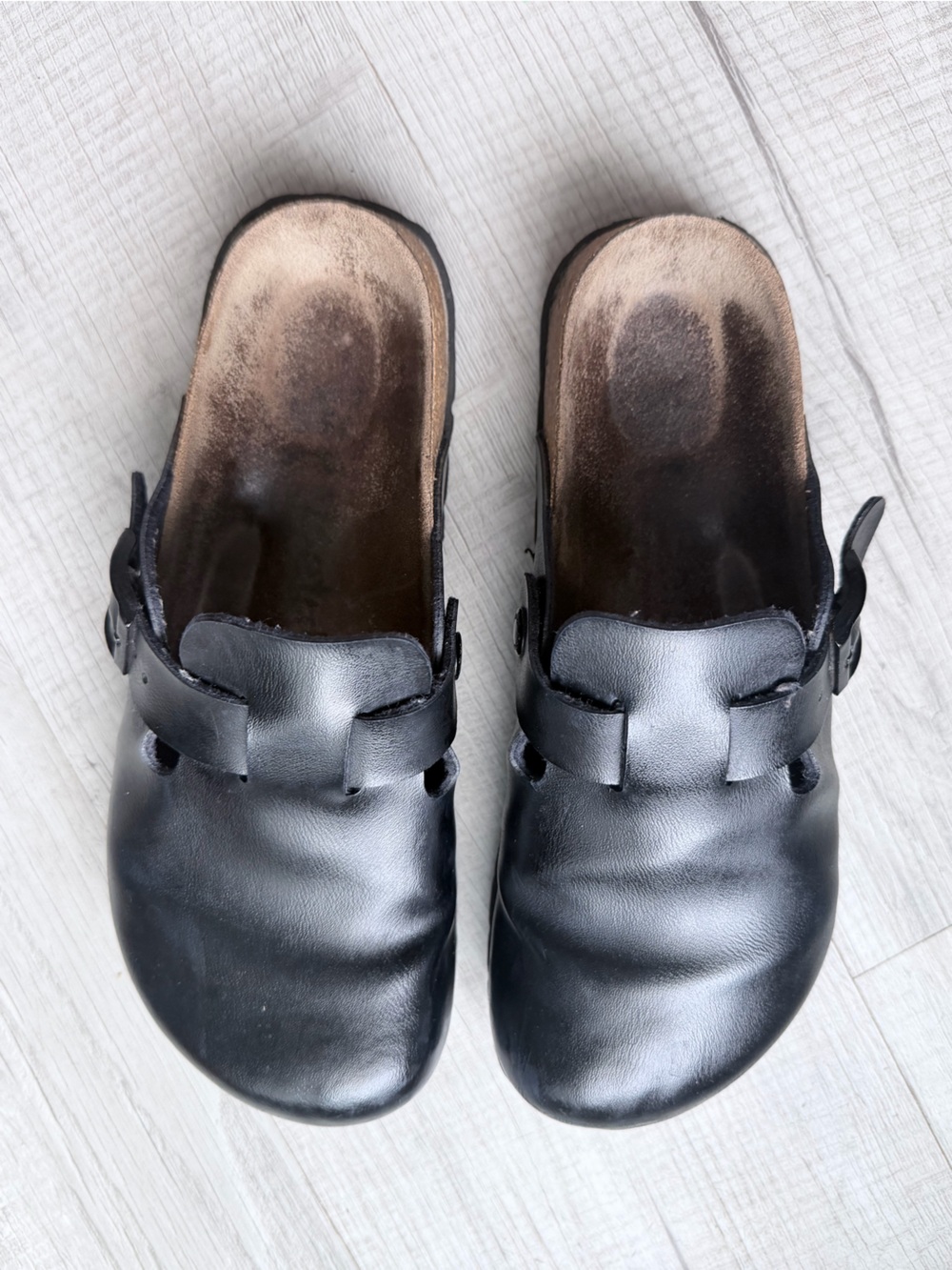 Betula by Birkenstock Black Leather Comfort Clogs EU 37 US 6.5